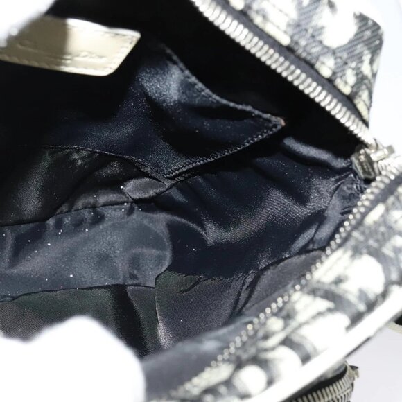 Christian Dior Trotter Canvas Shoulder Bag PVC Black Silver Auth BA5306 - Picture 11 of 16